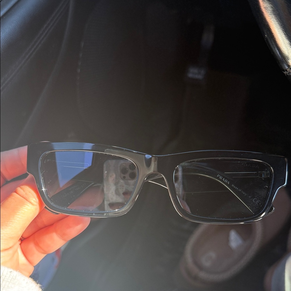 Prada Glossy Black Eyewear square sunglasses women